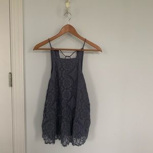 A&F Lace High Neck Tank Top